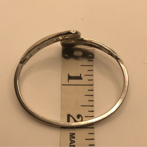 Vtg Taxco Sterling Blue Green Crushed Turquoise Pinch Bracelet 6.3” / 2” - Picture 6 of 6